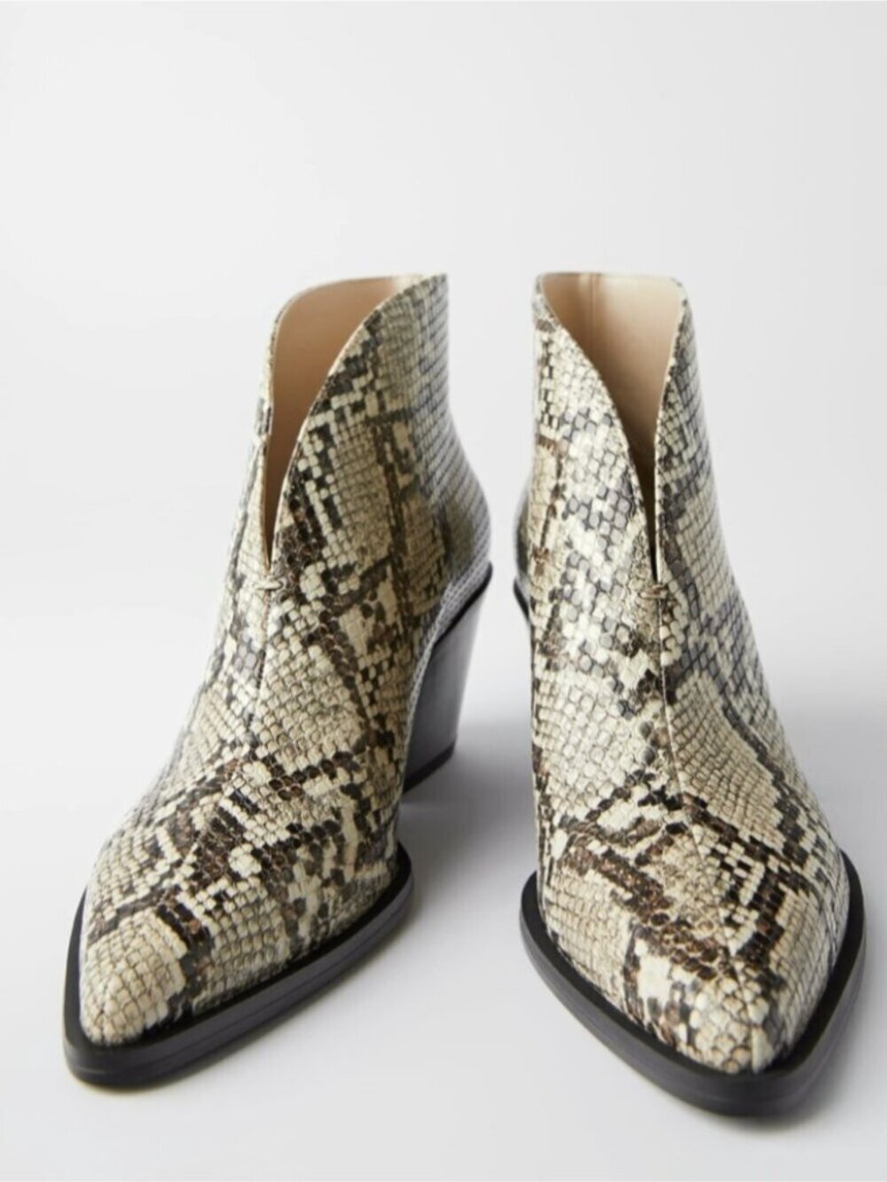 Zara Snakeskin Western Boots